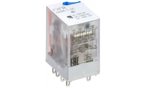 Реле интерфейсное ORM-1 4C 24B DC c LED и тест.кнопкой ONI Реле интерфейсное ORM-1 4C 24B DC c LED и тест.кнопкой ONI